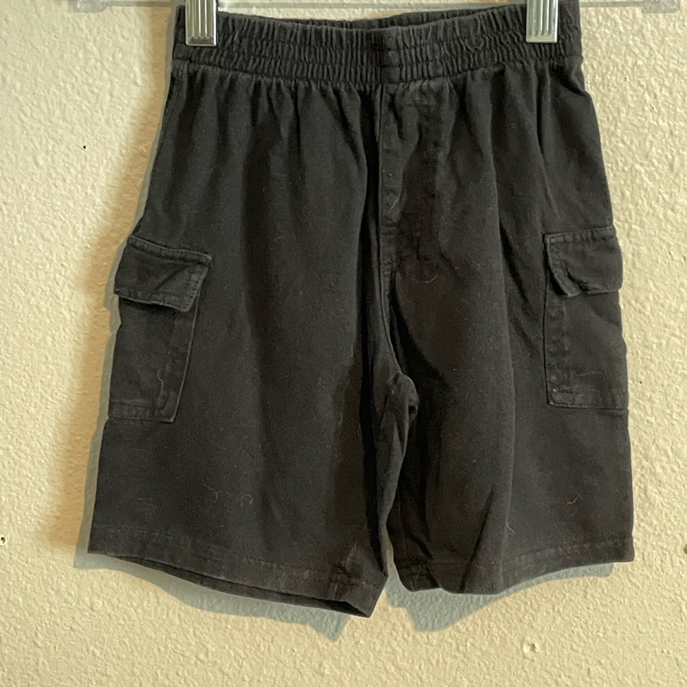 Lot of 2 Boys’ Shorts Size 5 - Black Cargo and Camo with Orange Drawstring